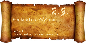 Roskovics Zámor névjegykártya